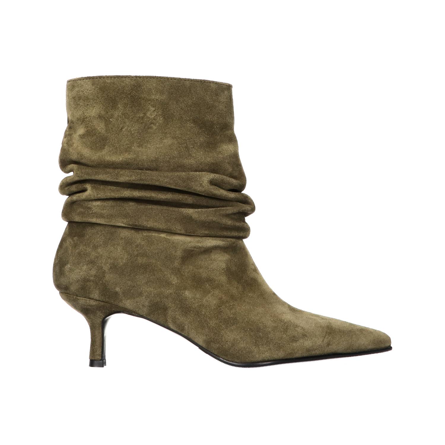 Faya 1-e khaki suede short wrinkle boot