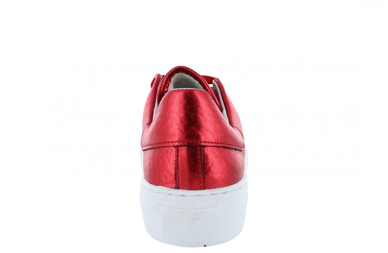 Katja 4-m red tumbled metallic leather - white sole - Tango Shoes