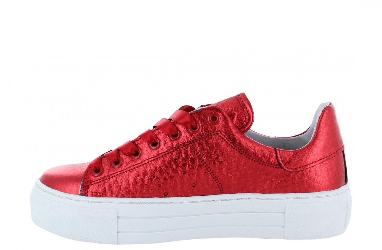 Katja 4-m red tumbled metallic leather - white sole - Tango Shoes