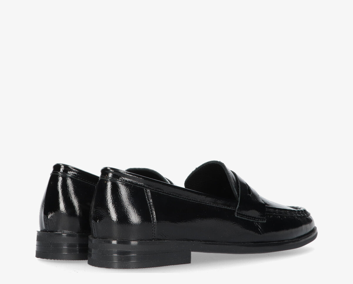 Anica 1-a black patent leather loafer - black sole
