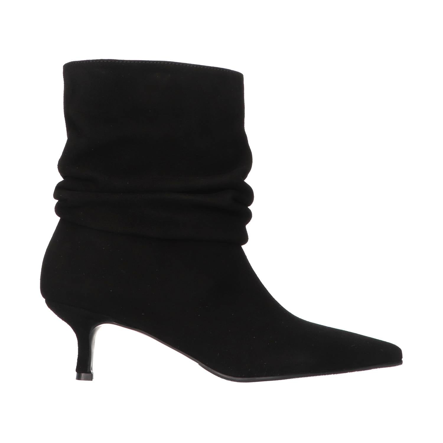 Faya 1-a black suede short wrinkle boot