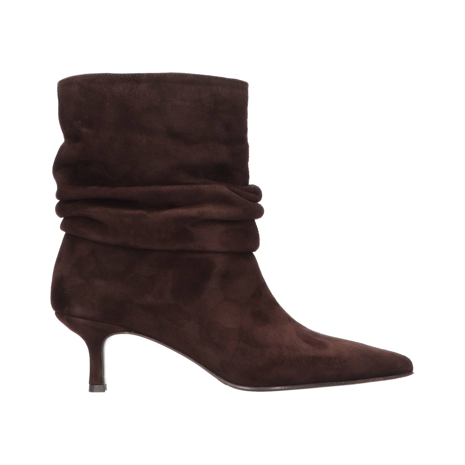 Faya 1-b dark brown suede short wrinkle boot