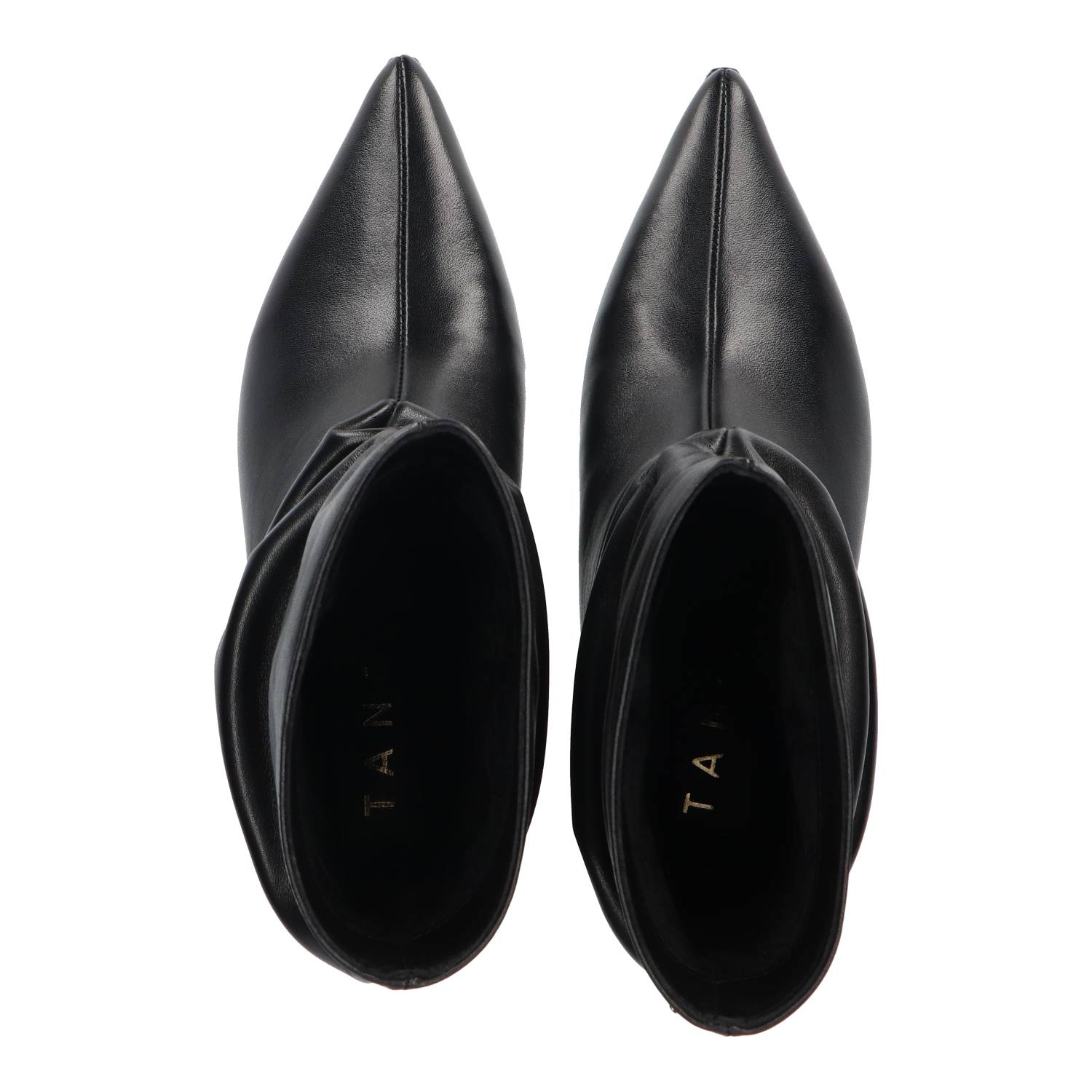 Faya 1-d black leather short wrinkle boot