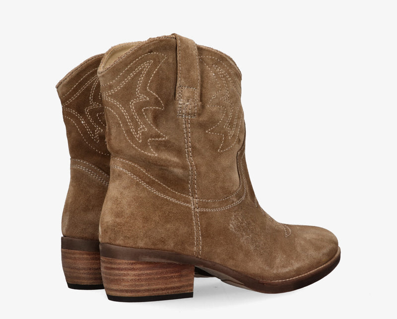 Sendra boots half hoog in het dark taupe met turquoise en bordo - maat 38 Sendra boots half hoog in het dark taupe met turquoise en bordo - maat 38
