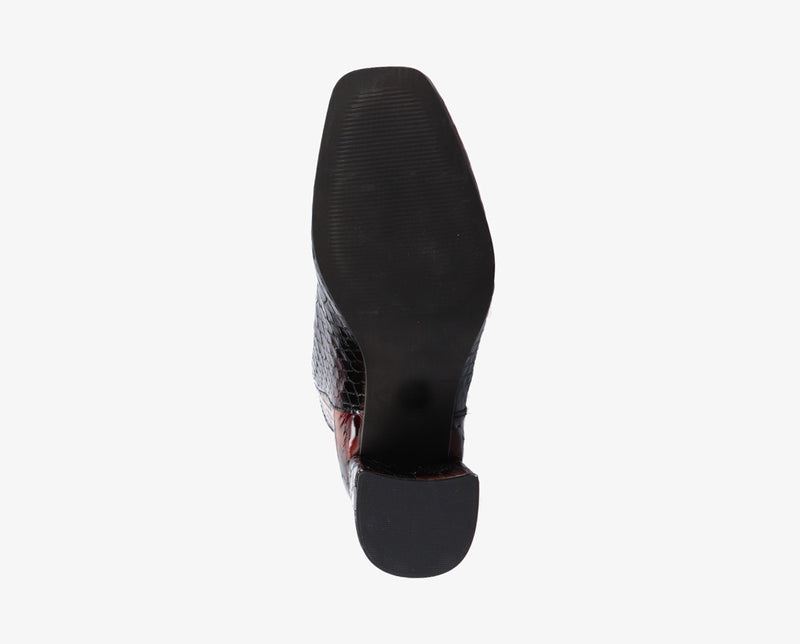 Maci 1-b multicolour patent anaconda zipper - black heel