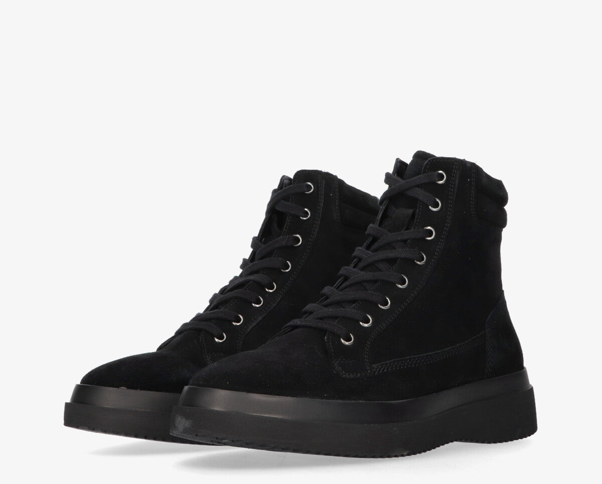 Marien 1-a Black laced boot - rubber sole