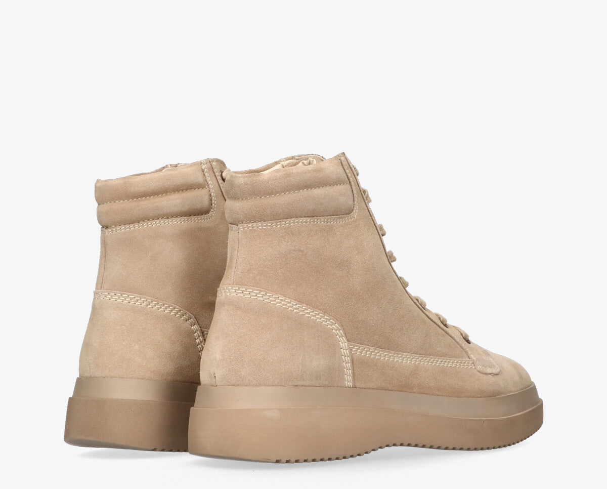 Marien 1-b Beige laced boot - rubber sole