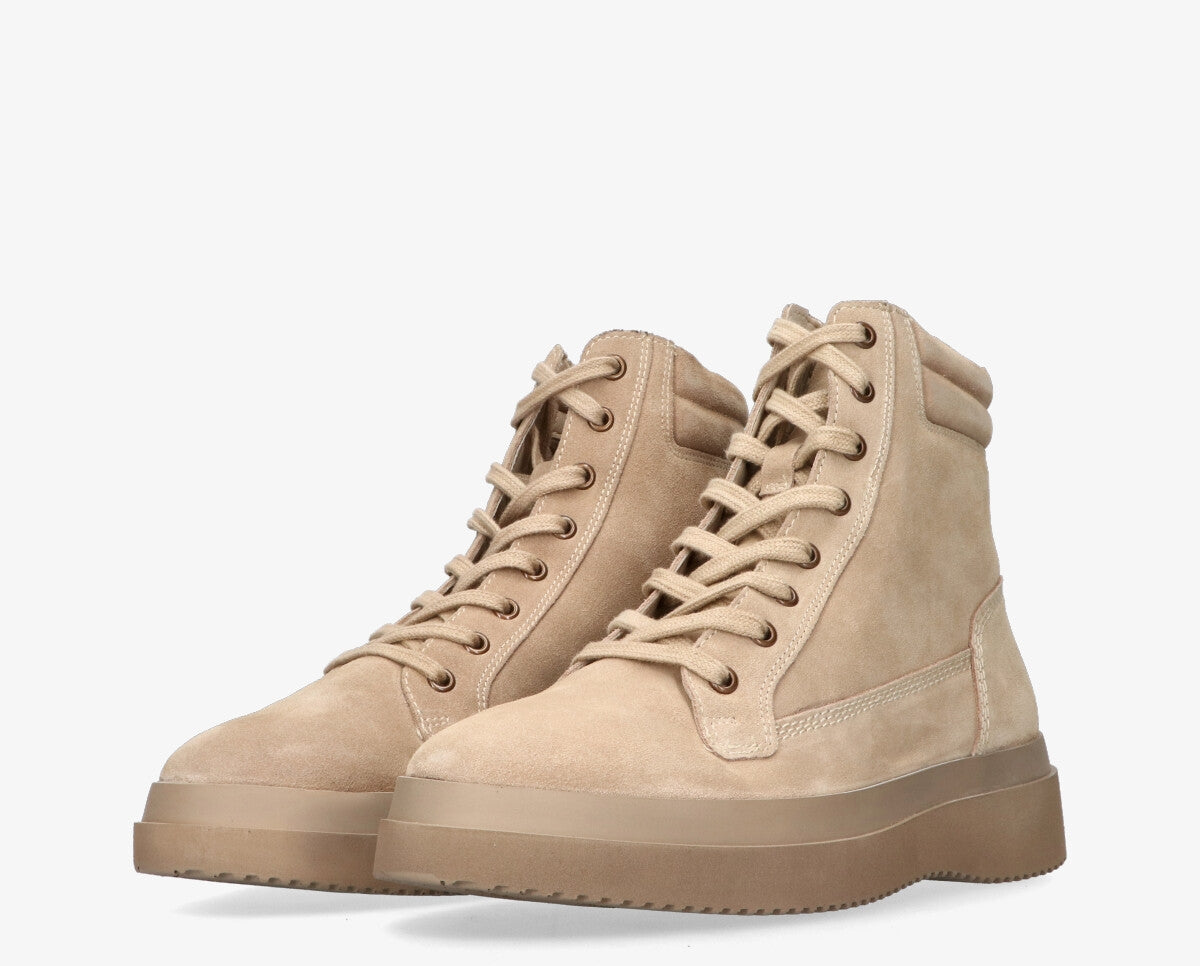 Marien 1-b Beige laced boot - rubber sole