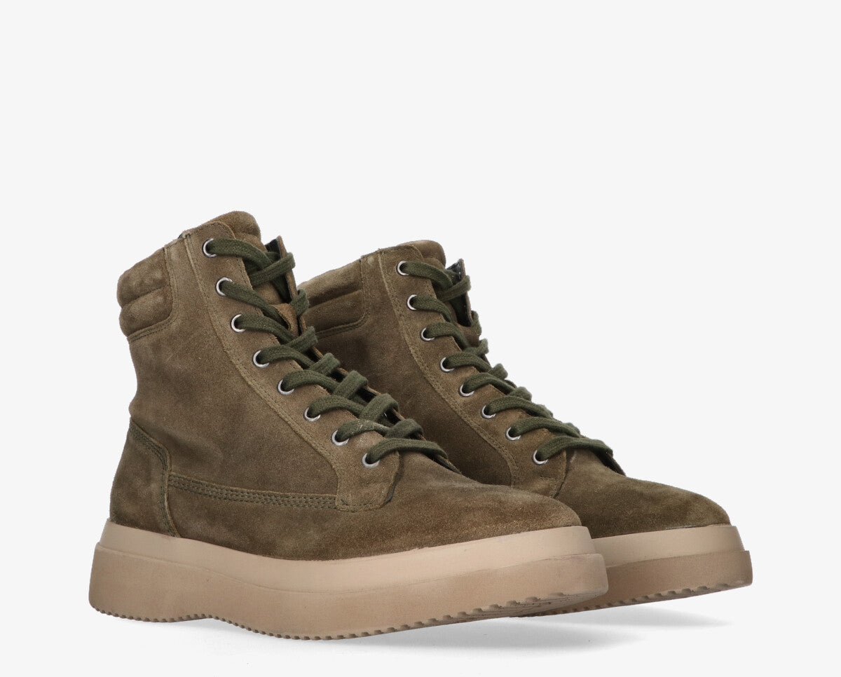 Marien 1-c Khaki laced boot - rubber sole