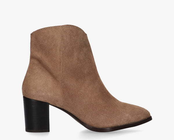 Tania 502-b taupe suede chelsea boot - dark brown sole