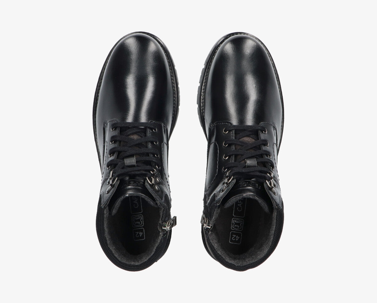 Teun 1-a Black laced boot - rubber sole