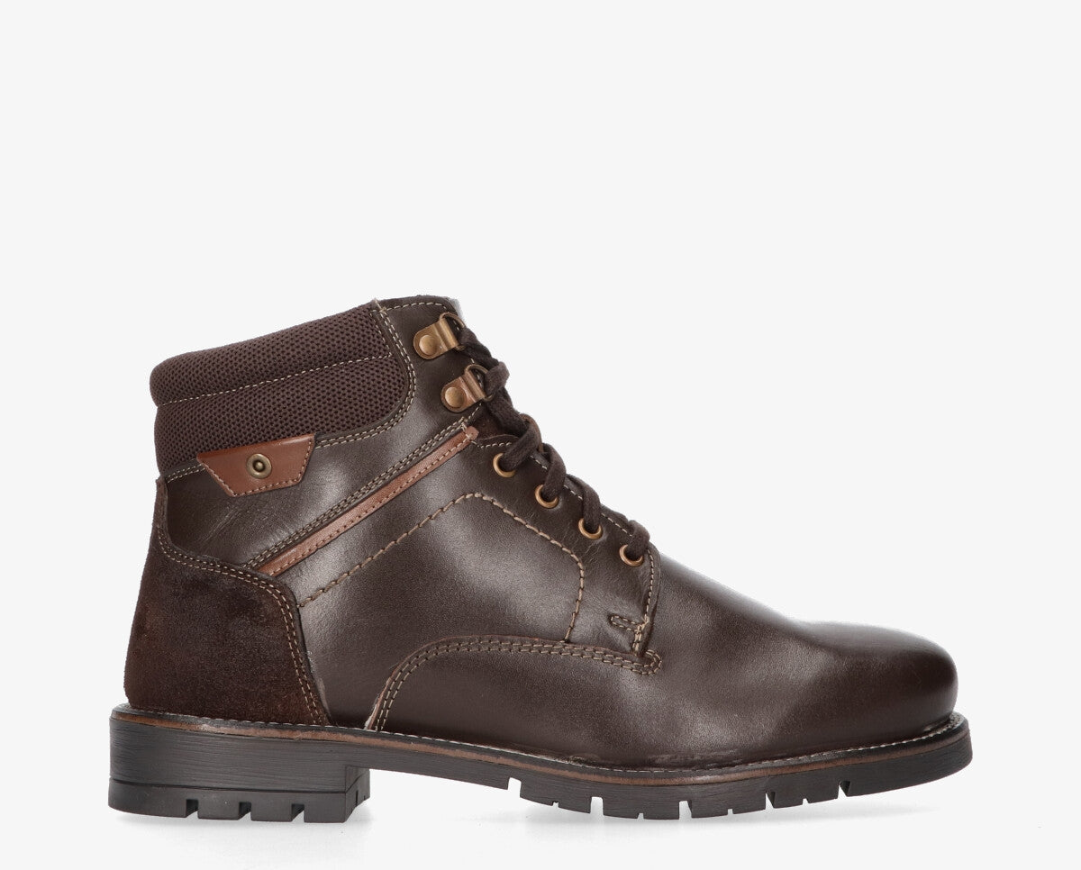 Teun 1-b Brown laced boot - rubber sole