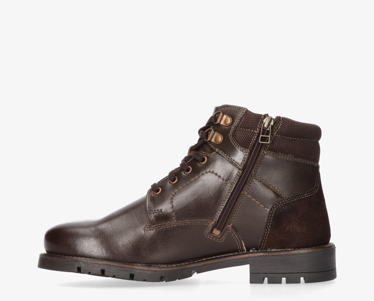 Teun 1-b Brown laced boot - rubber sole