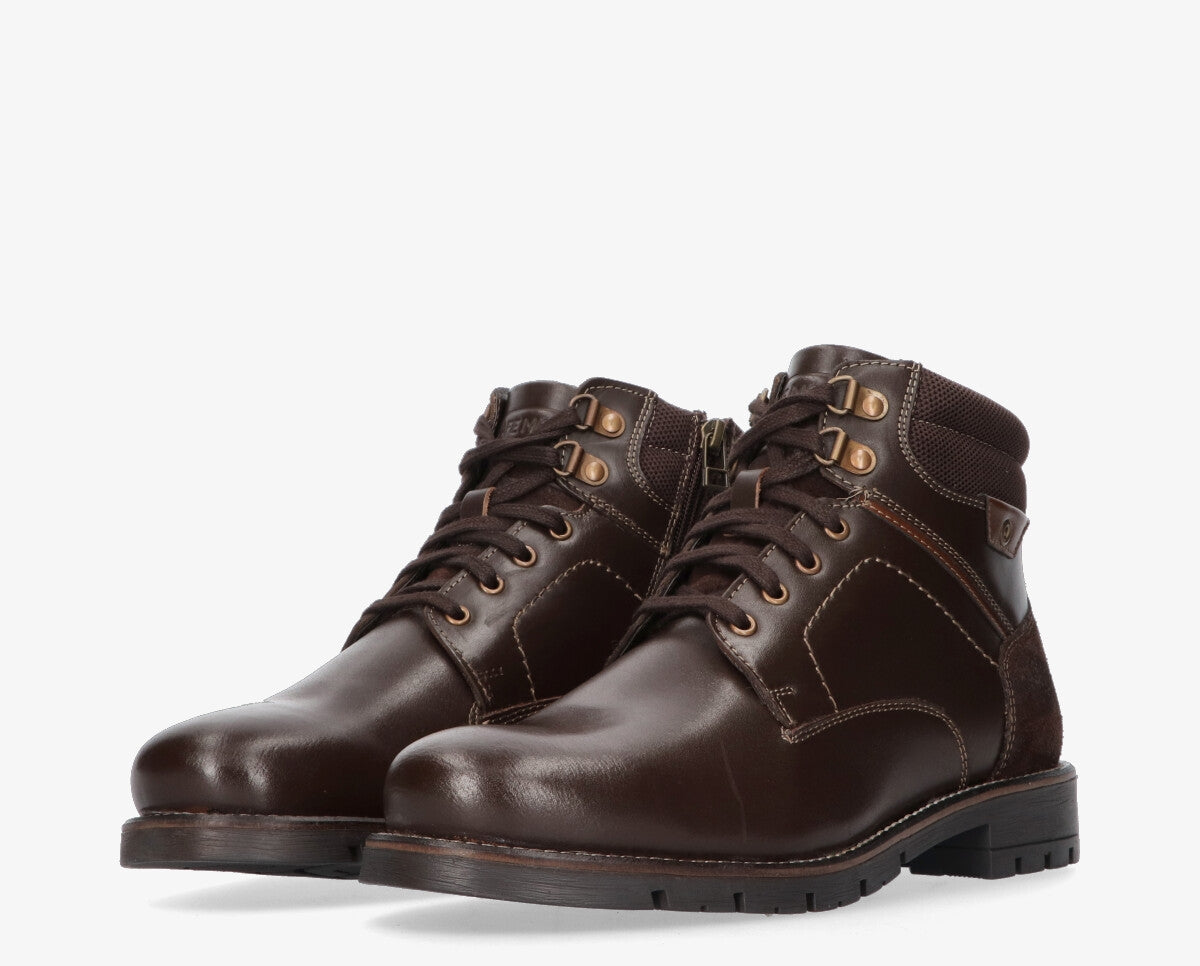 Teun 1-b Brown laced boot - rubber sole