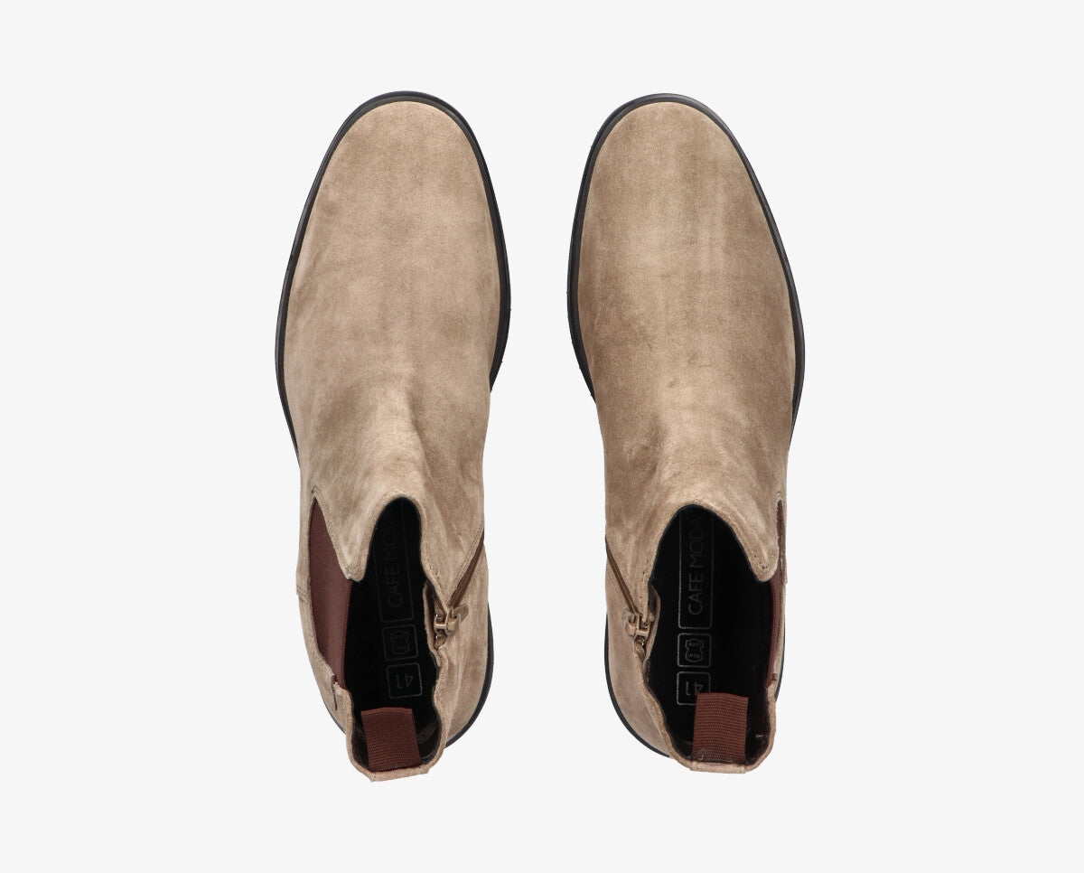 Thomas 1-b Taupe suede chelsea boot - black sole