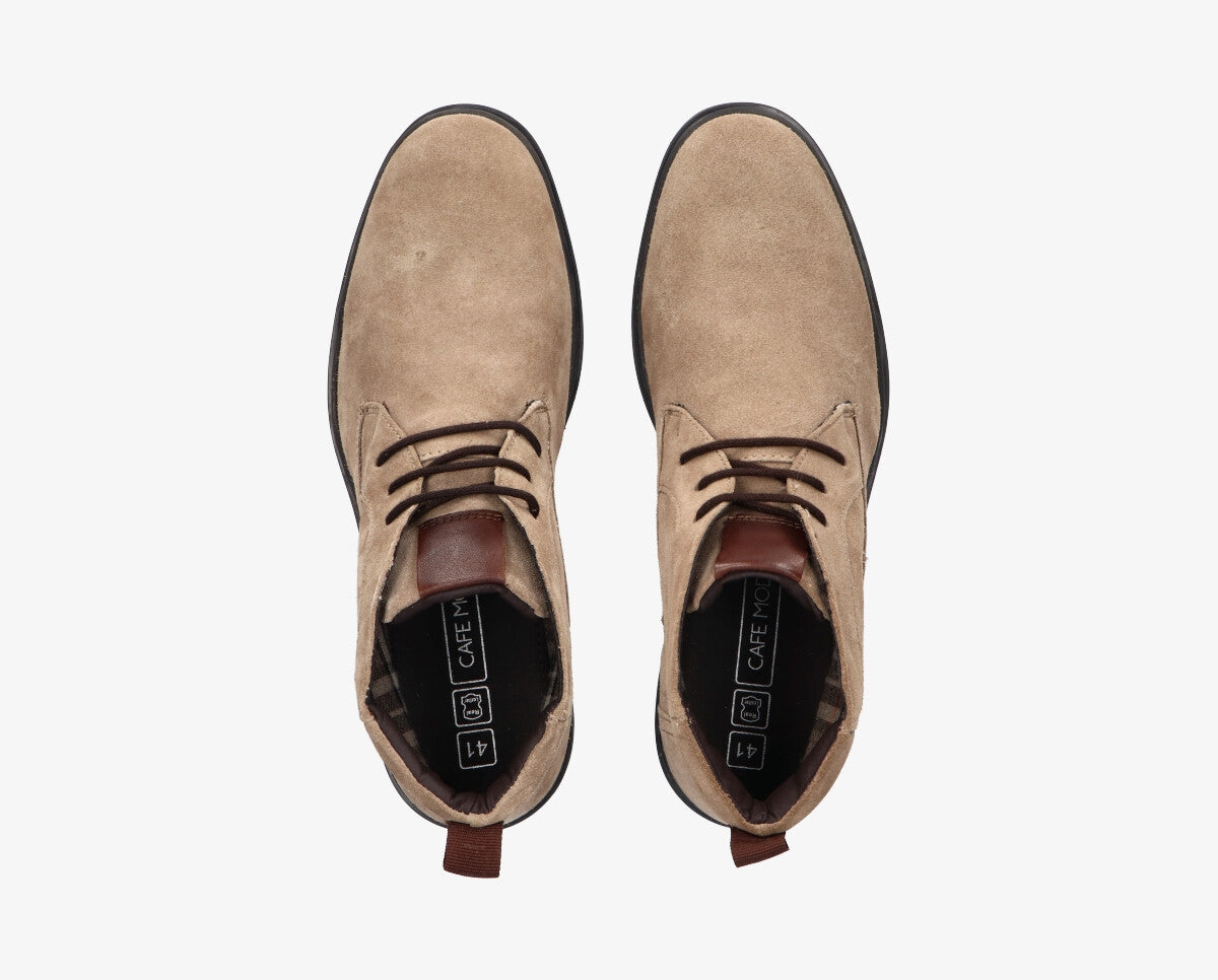 Thomas 2-b Taupe suede shoe laces  - black sole