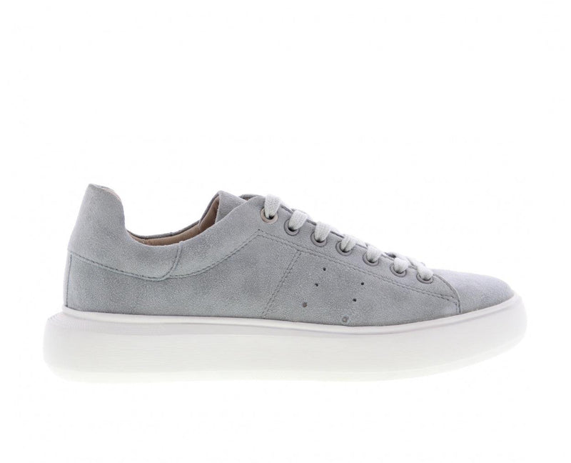 Ingeborg 501-br light blue kid suede sneaker- white outsole - Tango Shoes