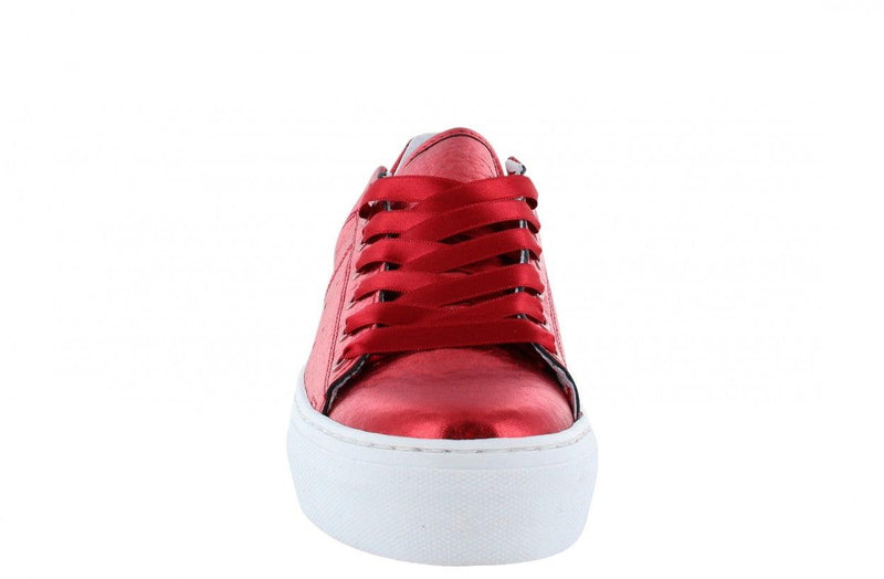Katja 4-m red tumbled metallic leather - white sole - Tango Shoes